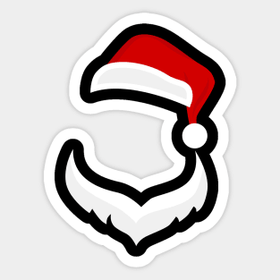 santa hat and beard Sticker